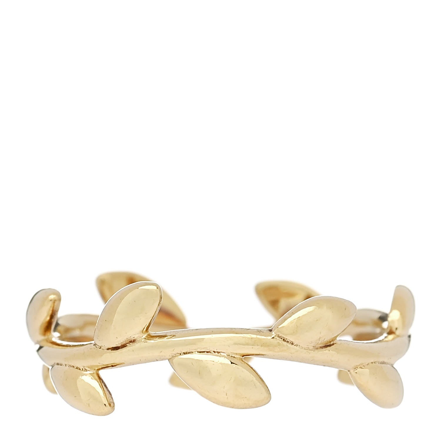 Tiffany 18K Yellow Gold Narrow Paloma Picasso Olive Leaf Band Ring 49 4.75 3 of 4