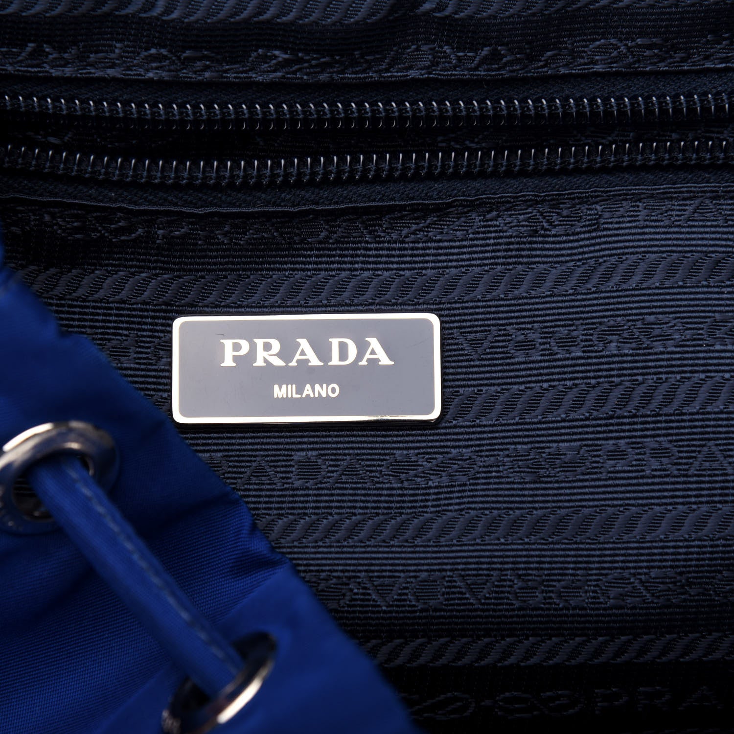 Prada Tessuto Nylon Saffiano Vela Backpack Bleuette 6 of 11