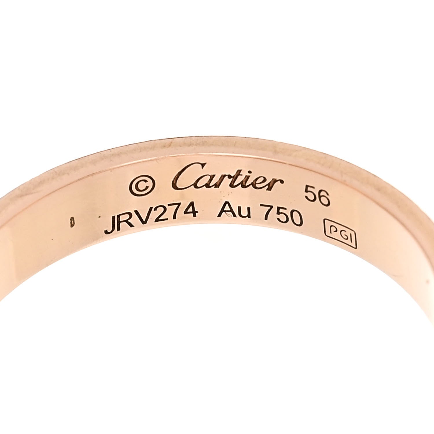 Cartier 18K Pink Gold 3.5mm LOVE Wedding Band Ring 56 7.5 4 of 5