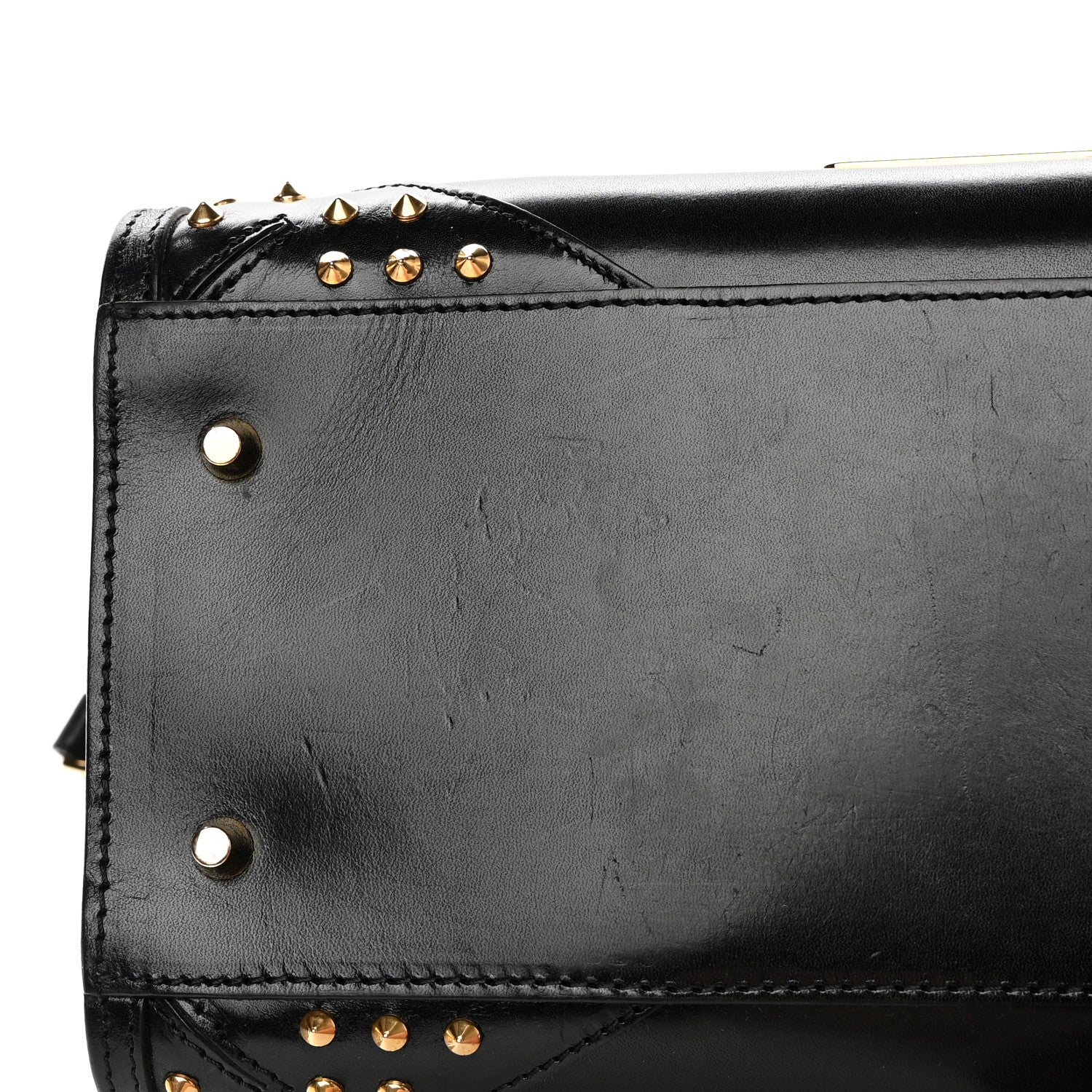 Burberry Polished Bridle Calfskin Studded Bag Black 14 of 17