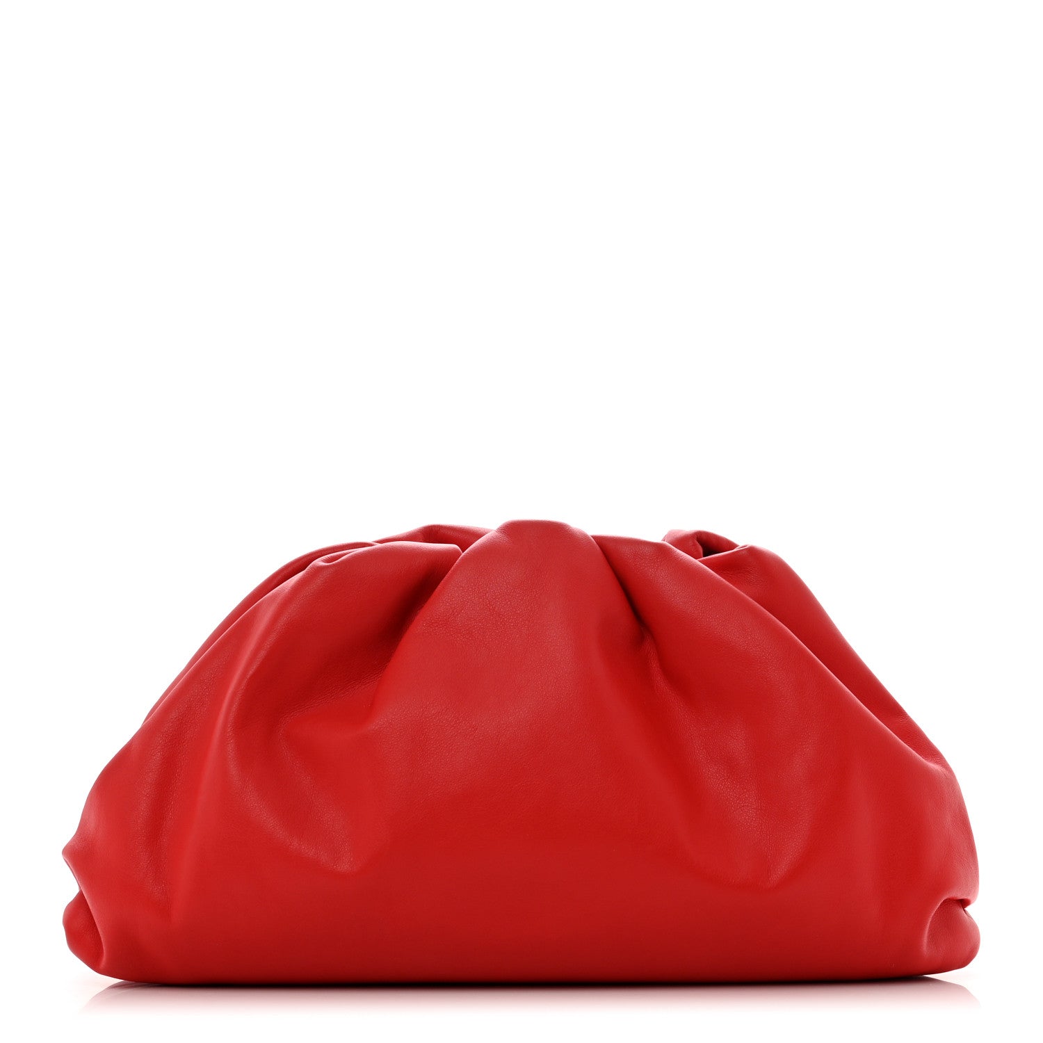 Bottega Veneta Smooth Butter Calf The Pouch Oversized Clutch Bright Red 1 of 9