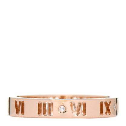 Tiffany 18K Rose Gold Diamond Atlas Pierced Ring 57 8 2 of 5