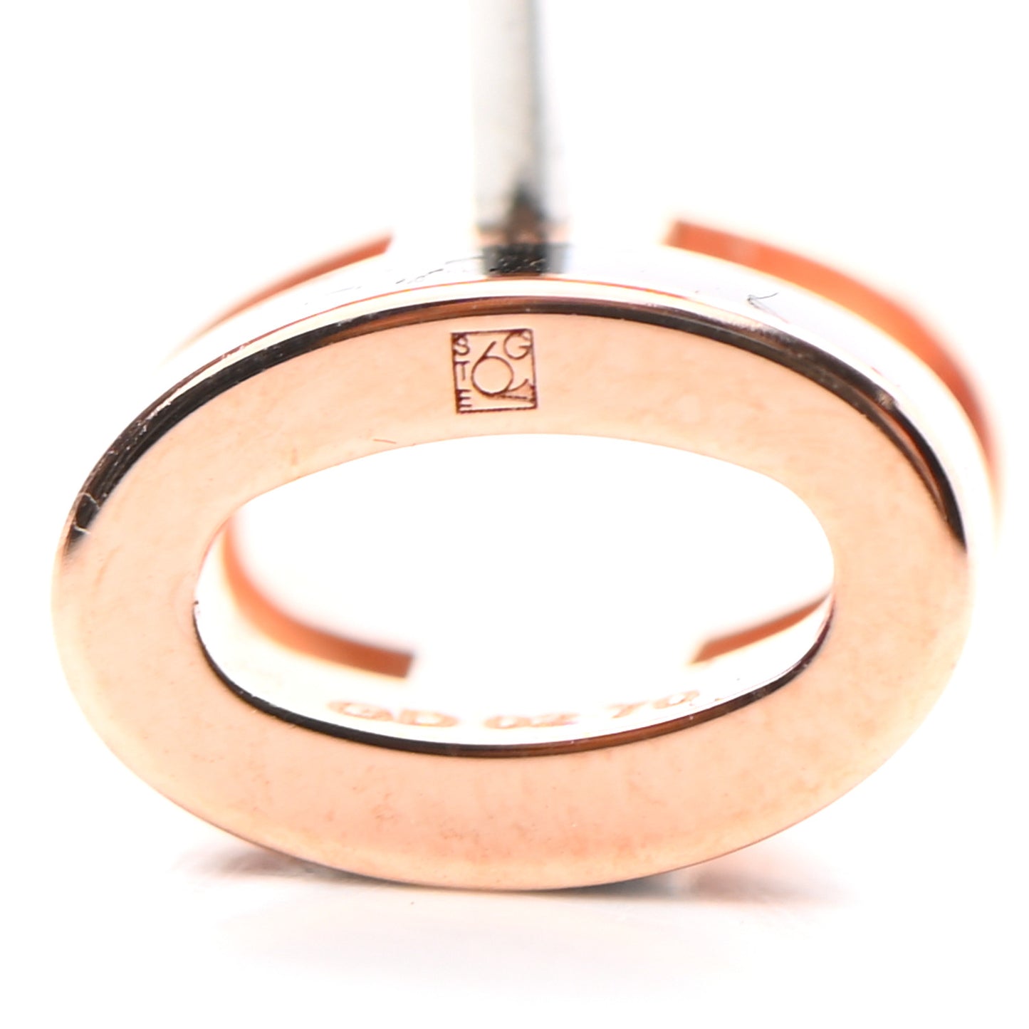 Rose Gold Lacquered Mini Pop H Earrings Black