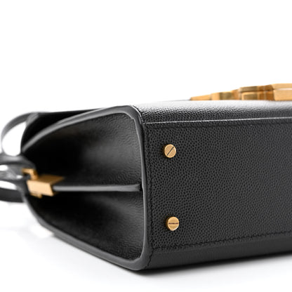 Saint Laurent Grain de Poudre Mini Classic Monogram Cassandra Top Handle Black 9 of 11