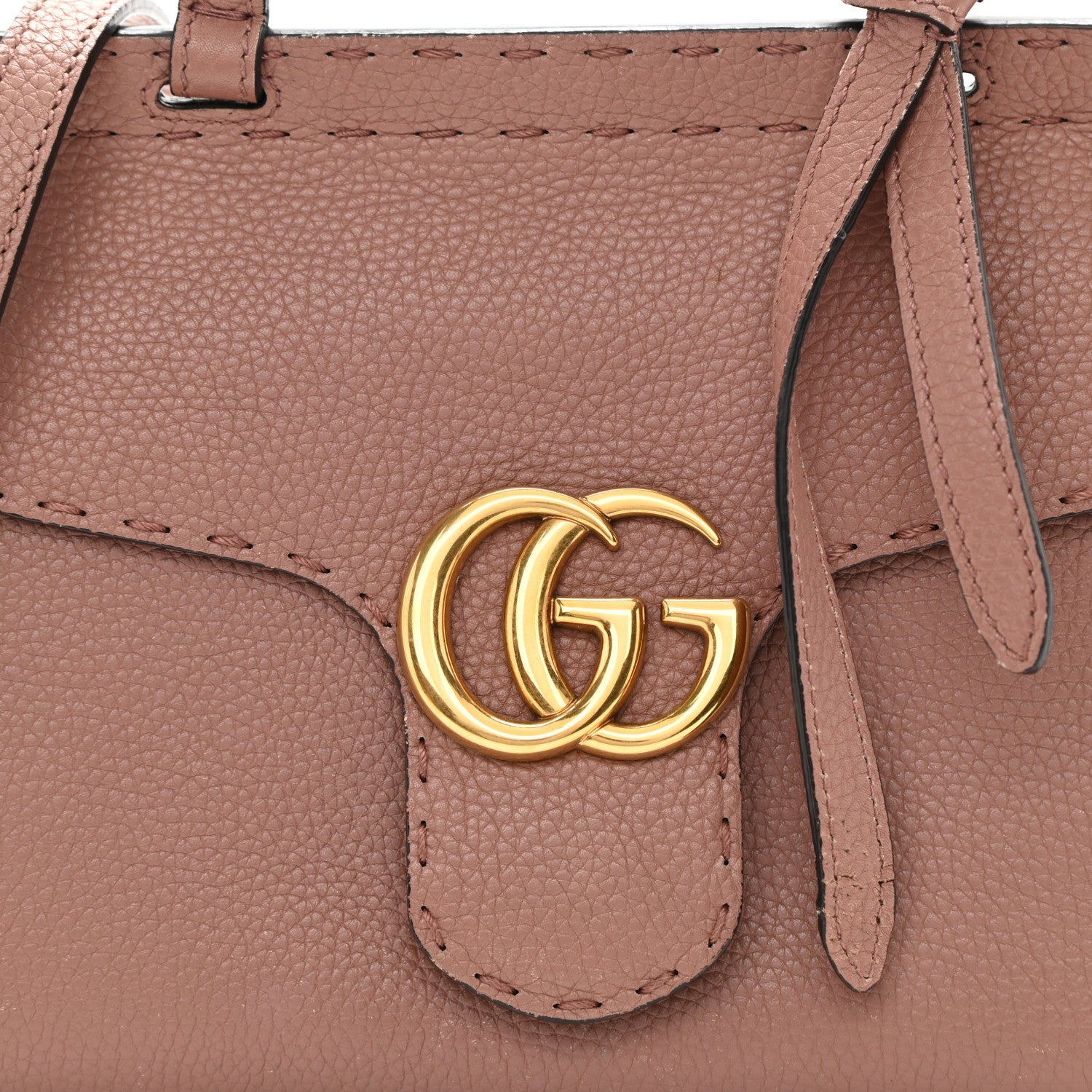Gucci Calfskin Mini GG Marmont Top Handle Bag Rosy Phard 8 of 10