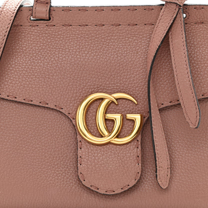 Gucci Calfskin Mini GG Marmont Top Handle Bag Rosy Phard 8 of 10
