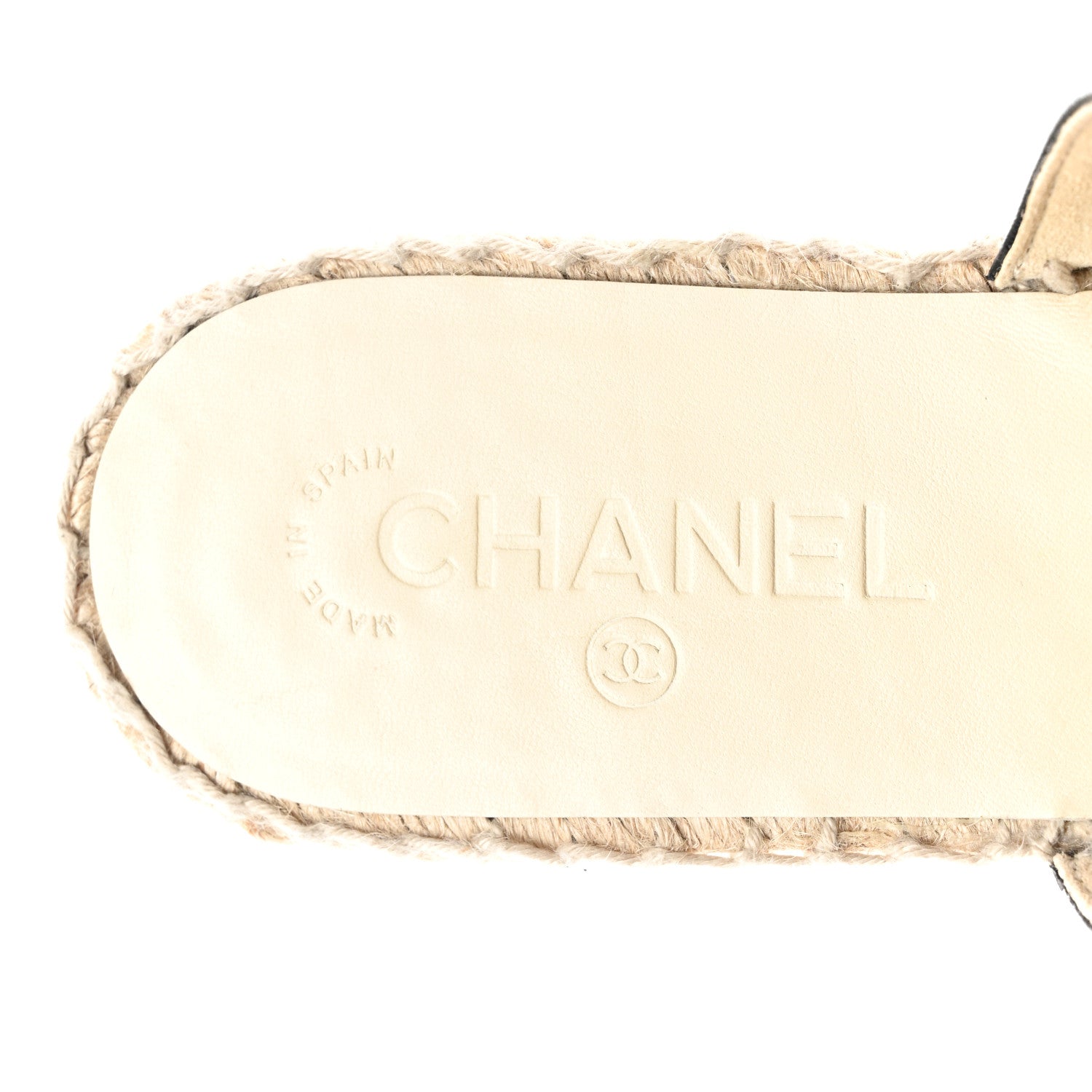 Chanel Iridescent Goatskin Patent CC Espadrille Mules 39 Black 8 of 9