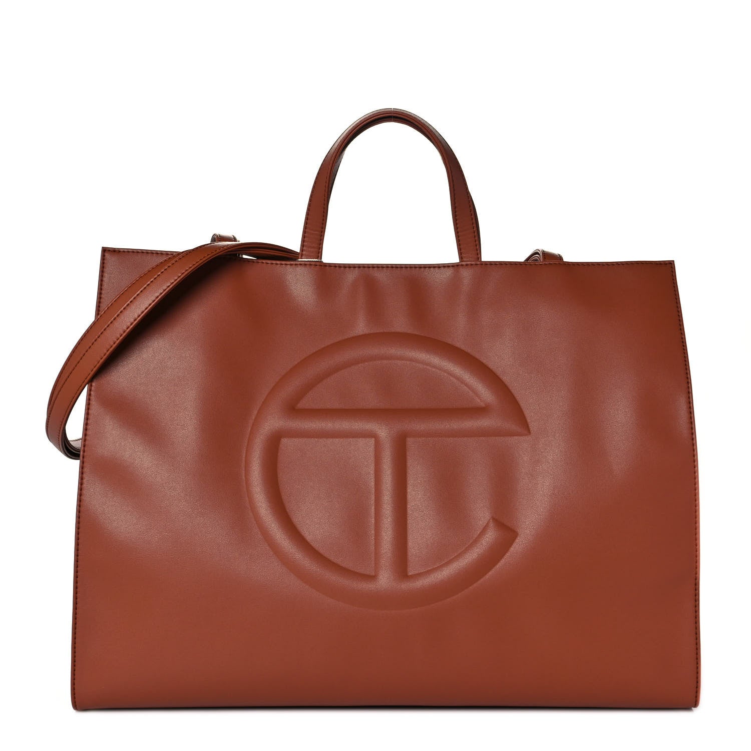 Telfar Vegan Leather Large Shopping Bag Tan 1 of 9