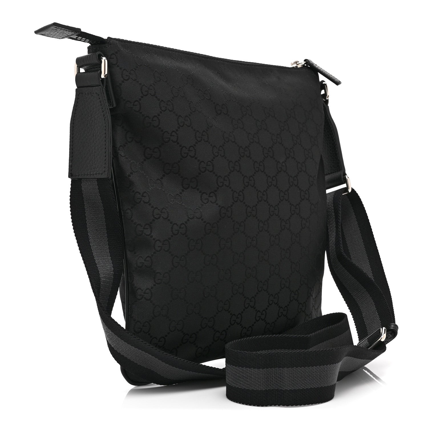 Gucci Nylon Monogram Small Flat Messenger Bag Black 3 of 11