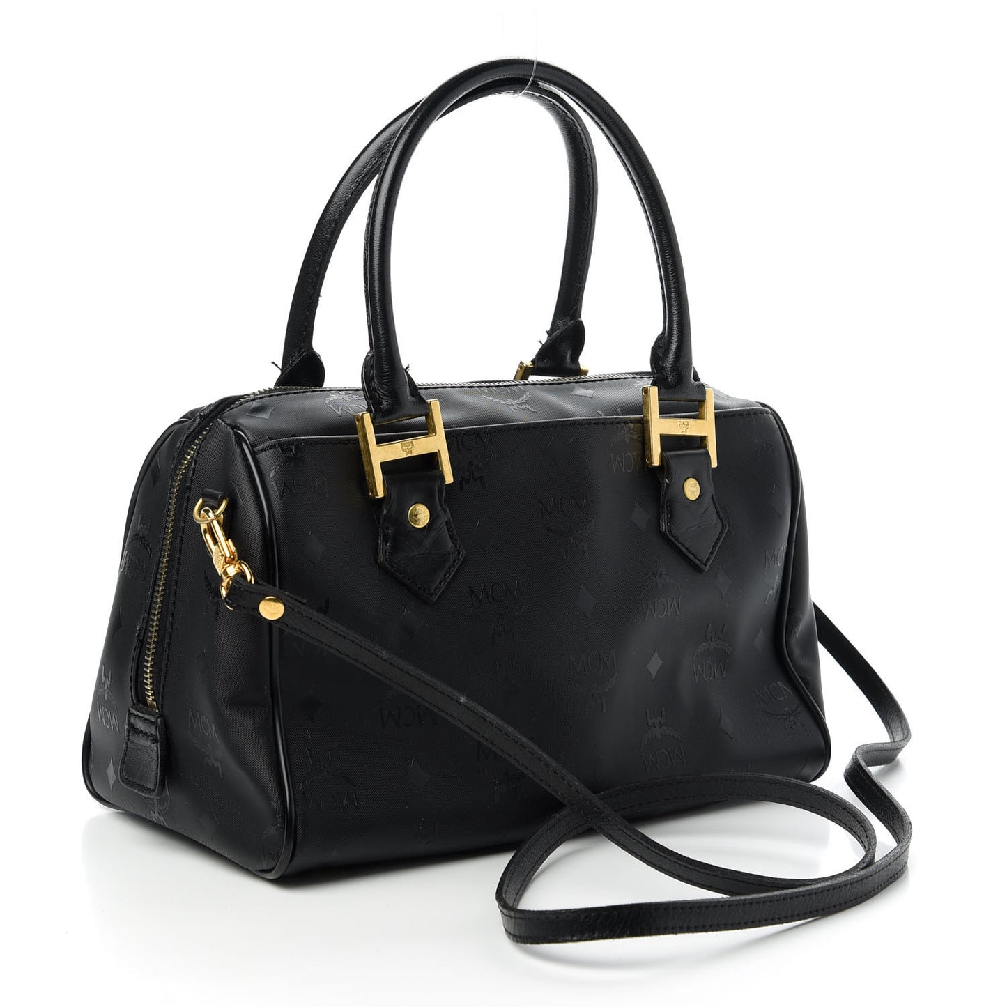 Nylon Monogram Boston Bag Black