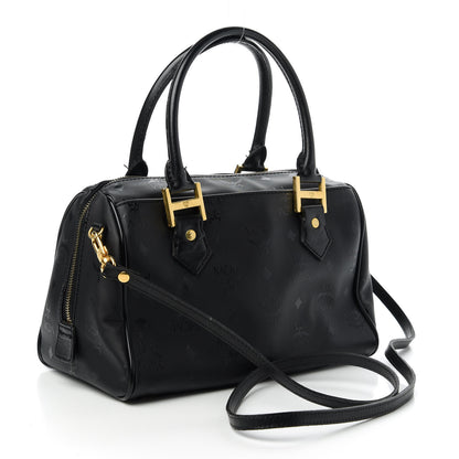 MCM Nylon Monogram Boston Bag Black 3 of 13