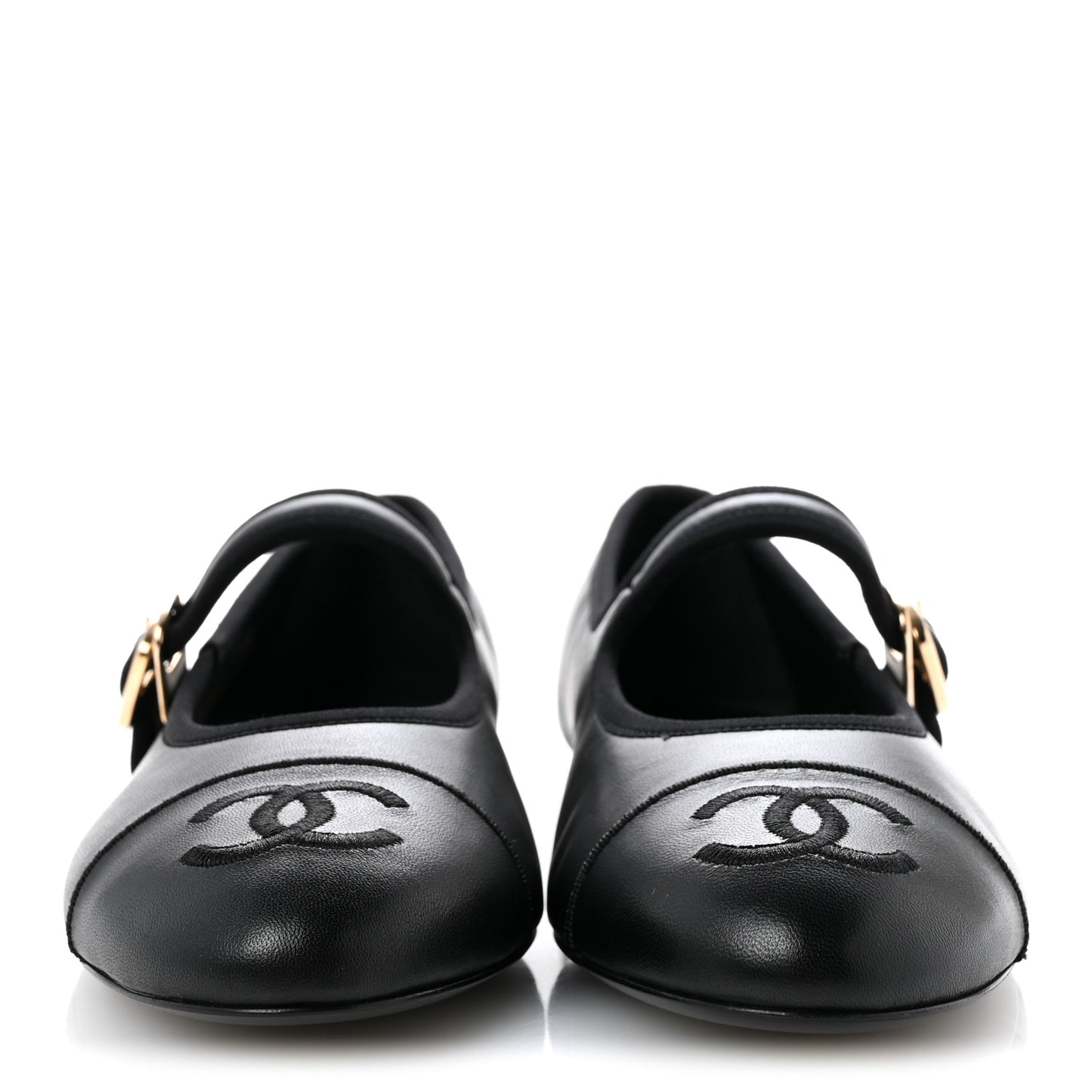 Lambskin Mary Jane Flats 38.5 Black