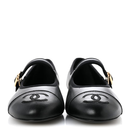 Chanel Lambskin Mary Jane Flats 38.5 Black 3 of 10
