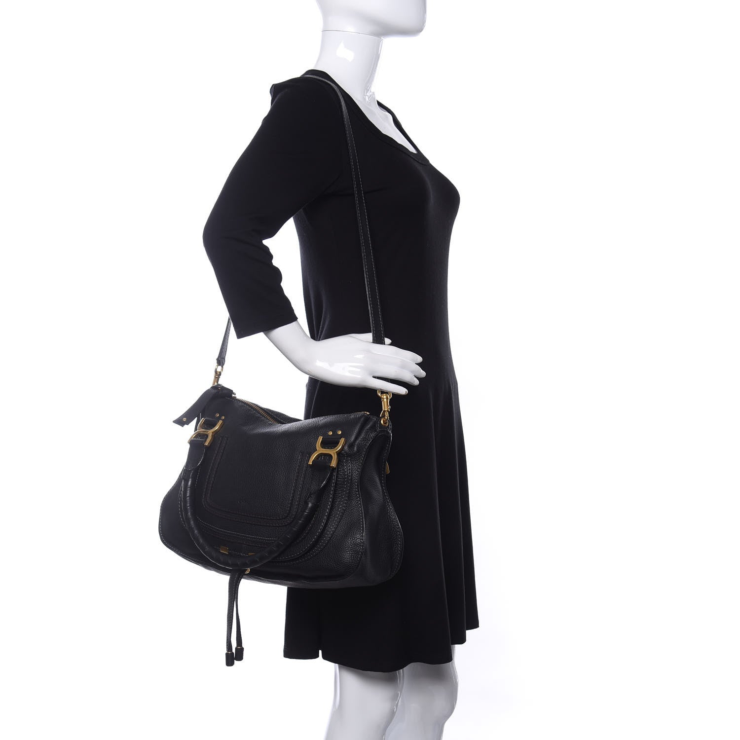 Chloe Calfskin Medium Marcie Satchel Black 2 of 8