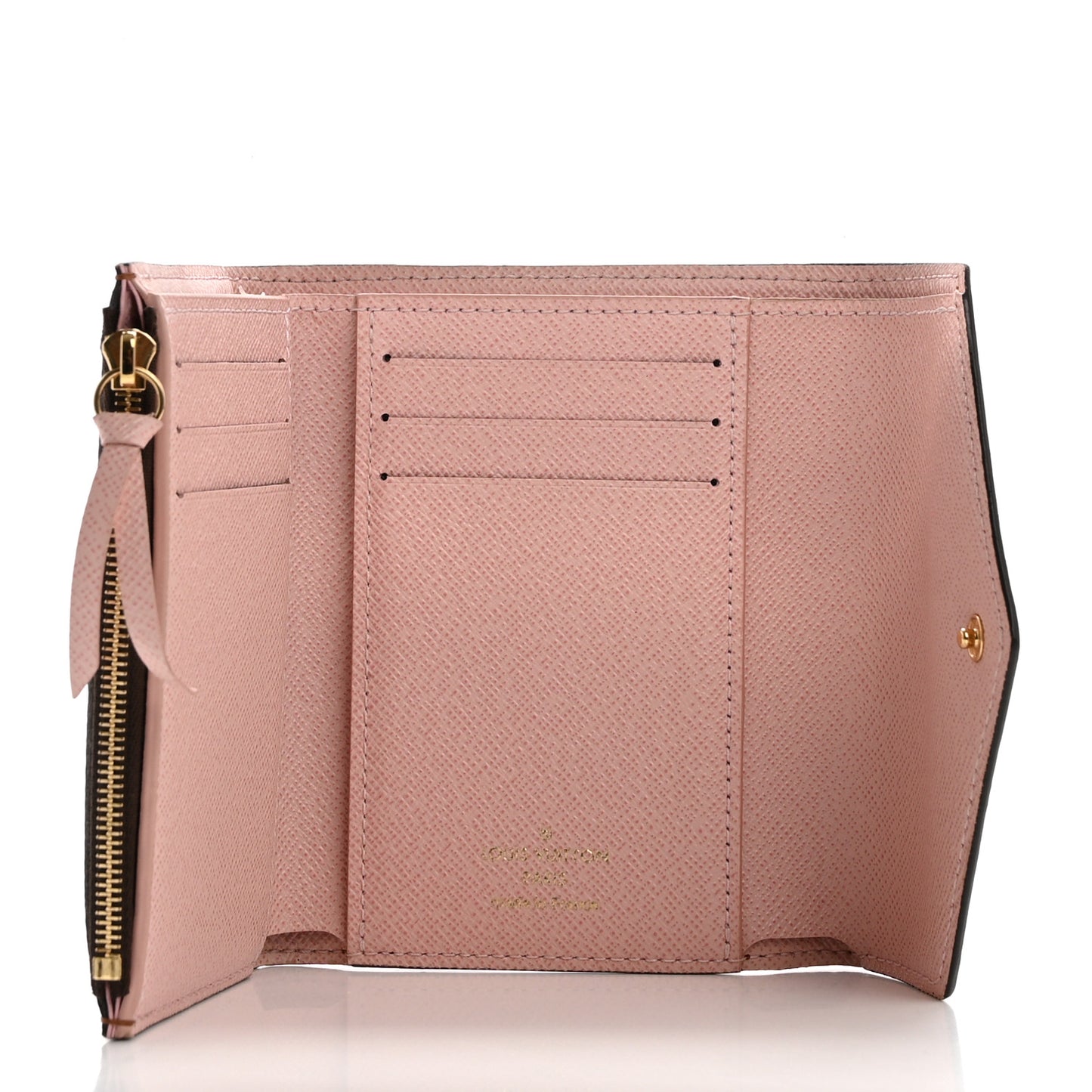 Damier Ebene Victorine Wallet Rose Ballerine