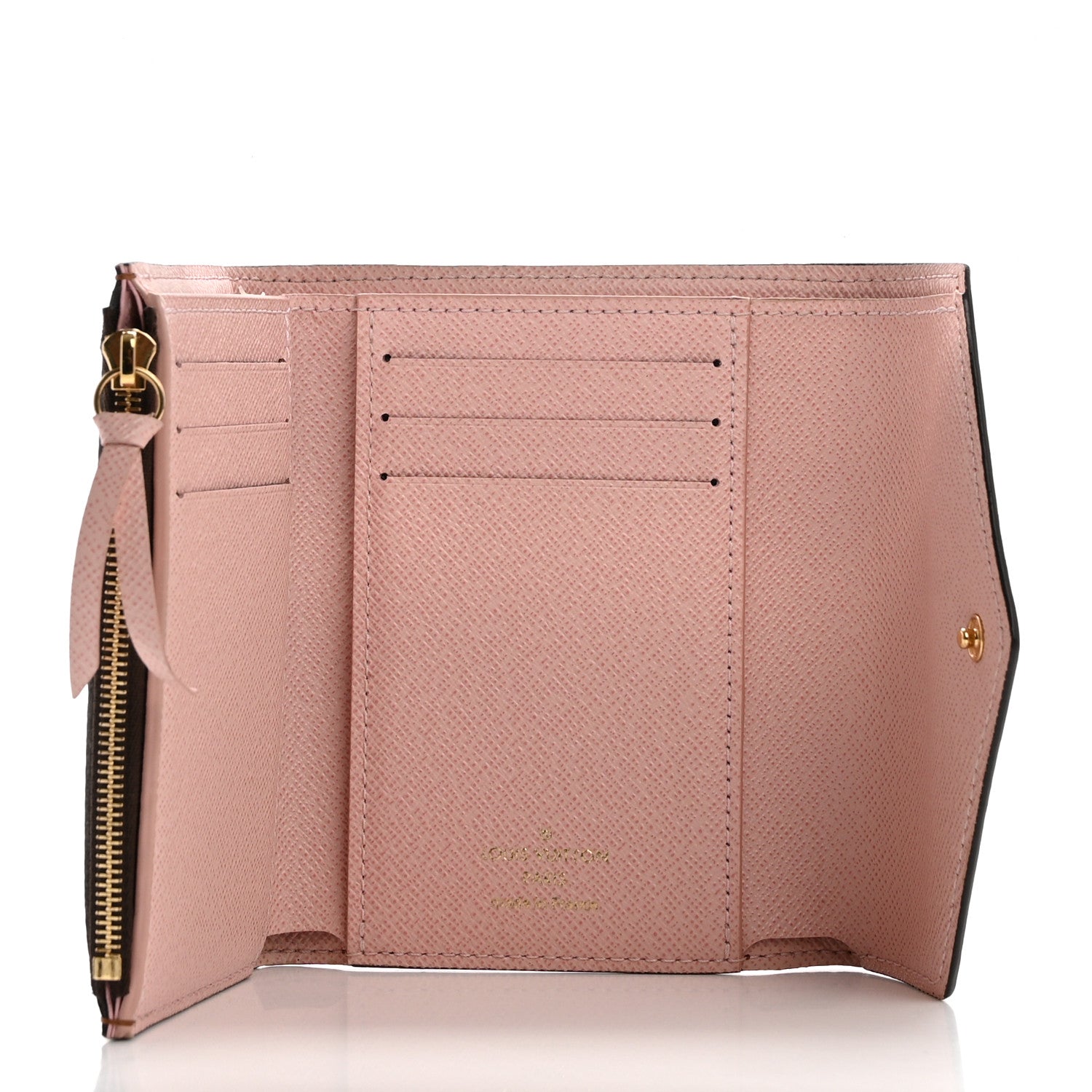 Louis Vuitton Damier Ebene Victorine Wallet Rose Ballerine 5 of 8