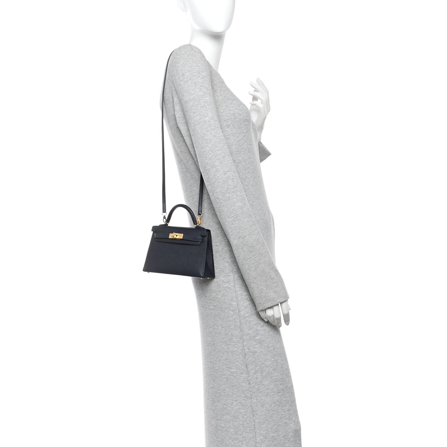 Epsom Mini Kelly Sellier 20 Bleu Indigo