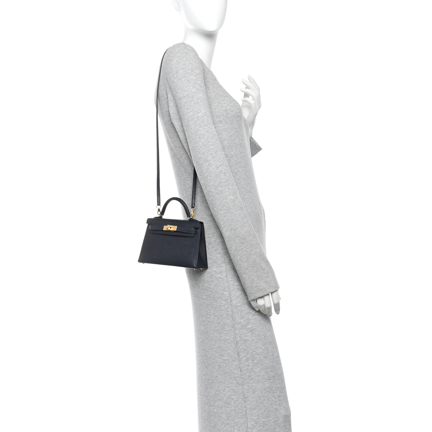 Hermes Epsom Mini Kelly Sellier 20 Bleu Indigo 2 of 14