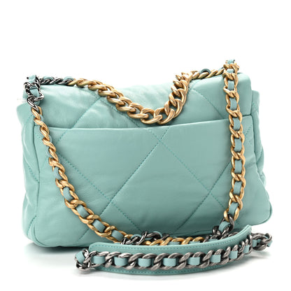 Chanel Goatskin Quilted Medium Chanel 19 Flap Light Blue 2 of 8