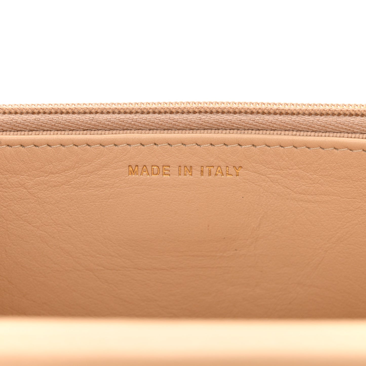 Caviar Quilted Wallet on Chain WOC Beige