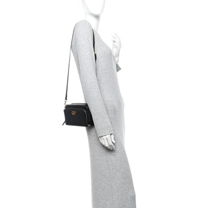 Christian Dior Grained Calfskin Caro Double Pouch Black 2 of 9