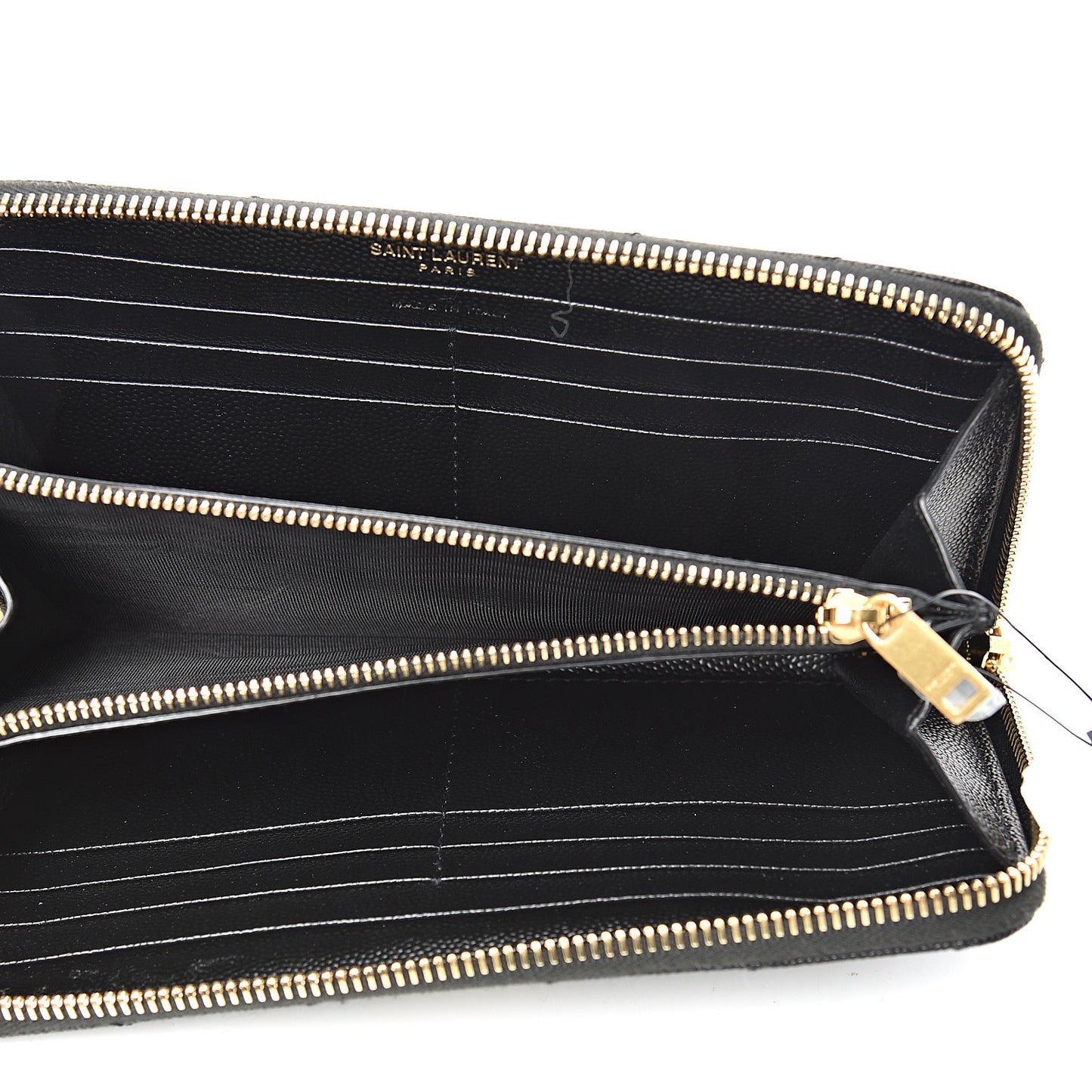 Grain De Poudre Matelasse Chevron Monogram Zip Around Wallet Black
