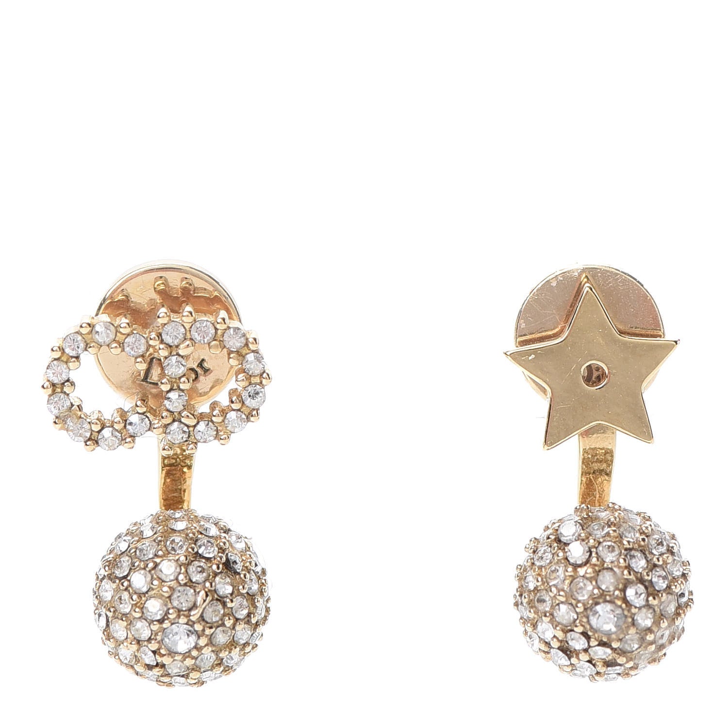 Christian Dior Crystal La Petite Tribale Earrings Gold 1 of 5