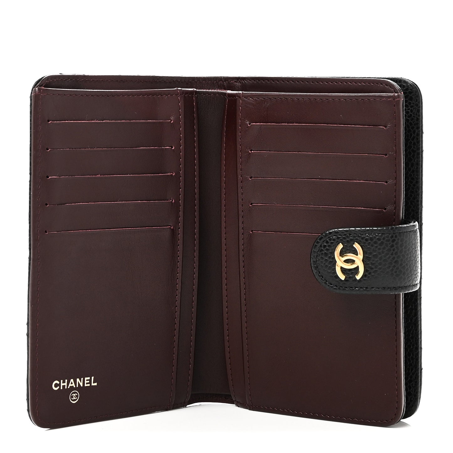 Caviar Quilted Zipped Pocket Wallet Black