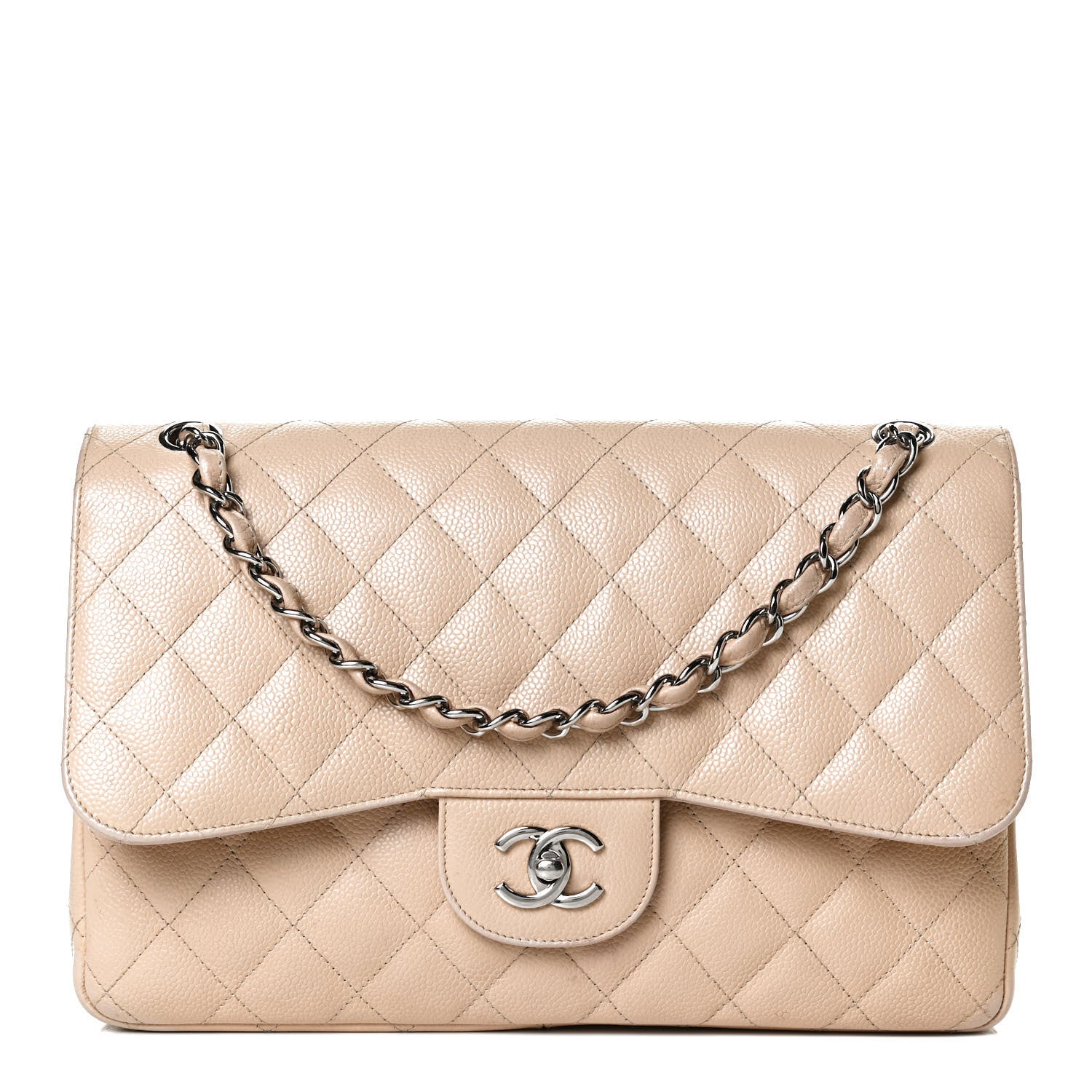 Chanel Caviar Quilted Jumbo Double Flap Beige Clair 1 of 13