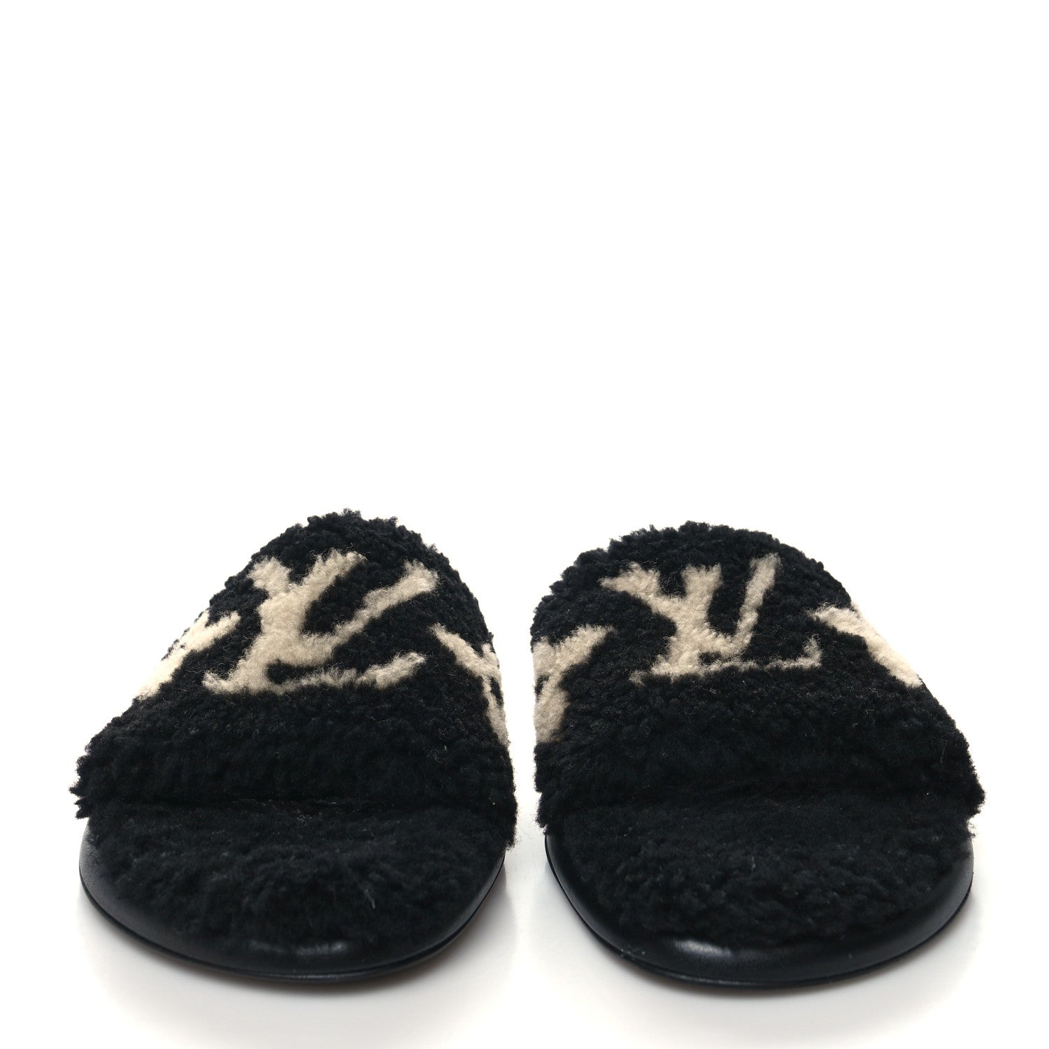 Louis Vuitton Shearling Magnetic Flat Mule 37 Black 2 of 8