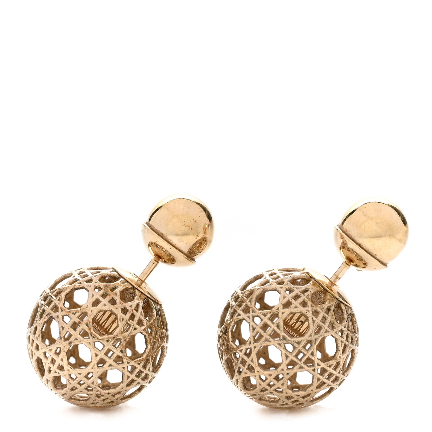Cannage Mise En Dior Tribal Earrings Gold