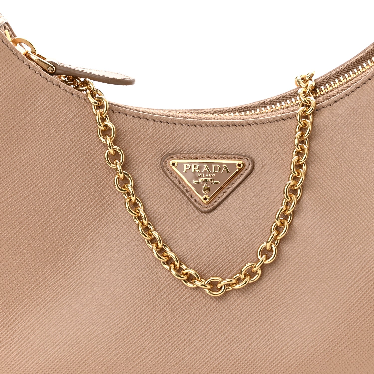 Prada Saffiano Re-Edition 2005 Shoulder Bag Cammeo Beige 9 of 12