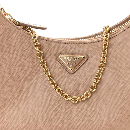 Prada Saffiano Re-Edition 2005 Shoulder Bag Cammeo Beige 9 of 12