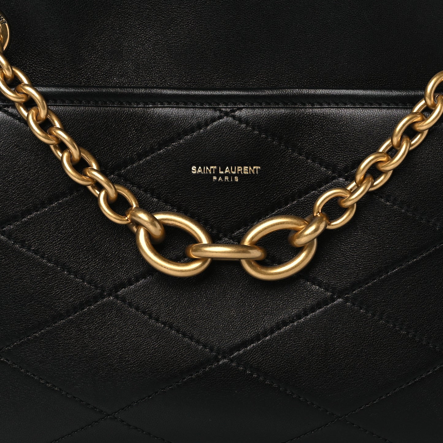 Lambskin Quilted Le Maillon Chain Strap Crossbody Black