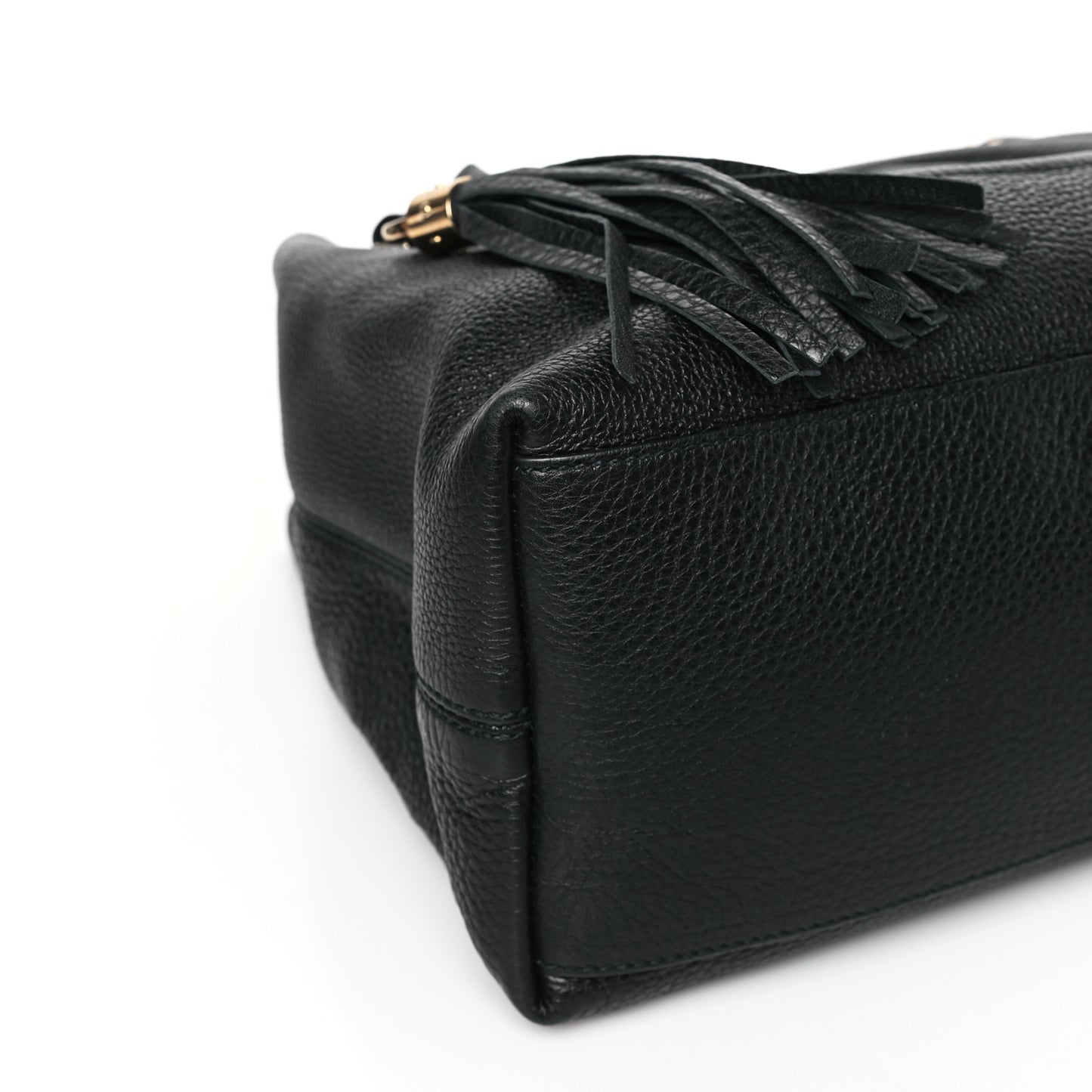 Pebbled Calfskin Medium Soho Chain Shoulder Bag Black