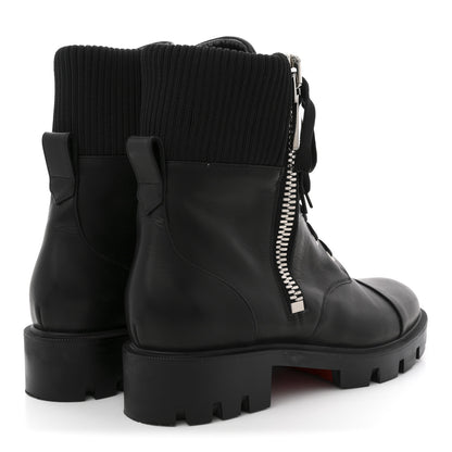 Christian Louboutin Calfskin Knit En Hiver Zip Boots 41 Black 5 of 10