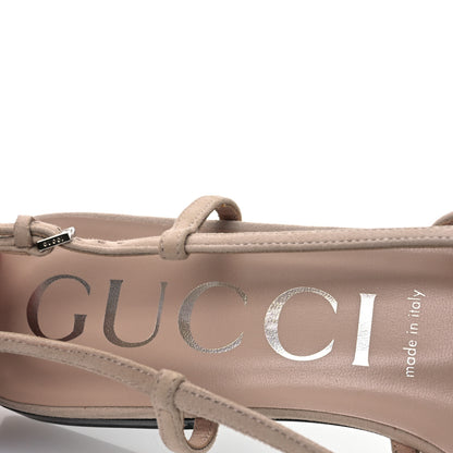 Gucci Suede Mesh Crystal GG Monogram Slingback Ballet Flats 40 Light Powder Skin Rose 9 of 12