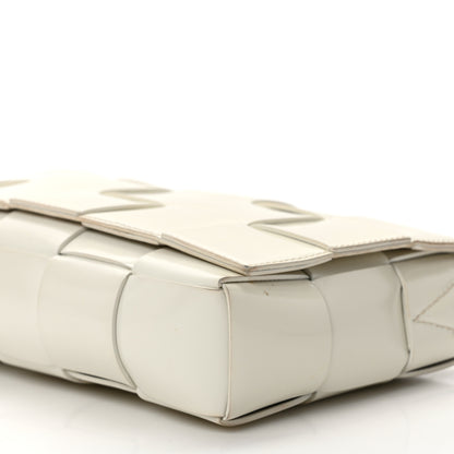 Bottega Veneta Patent Maxi Intrecciato Cassette Crossbody Bag White 8 of 11