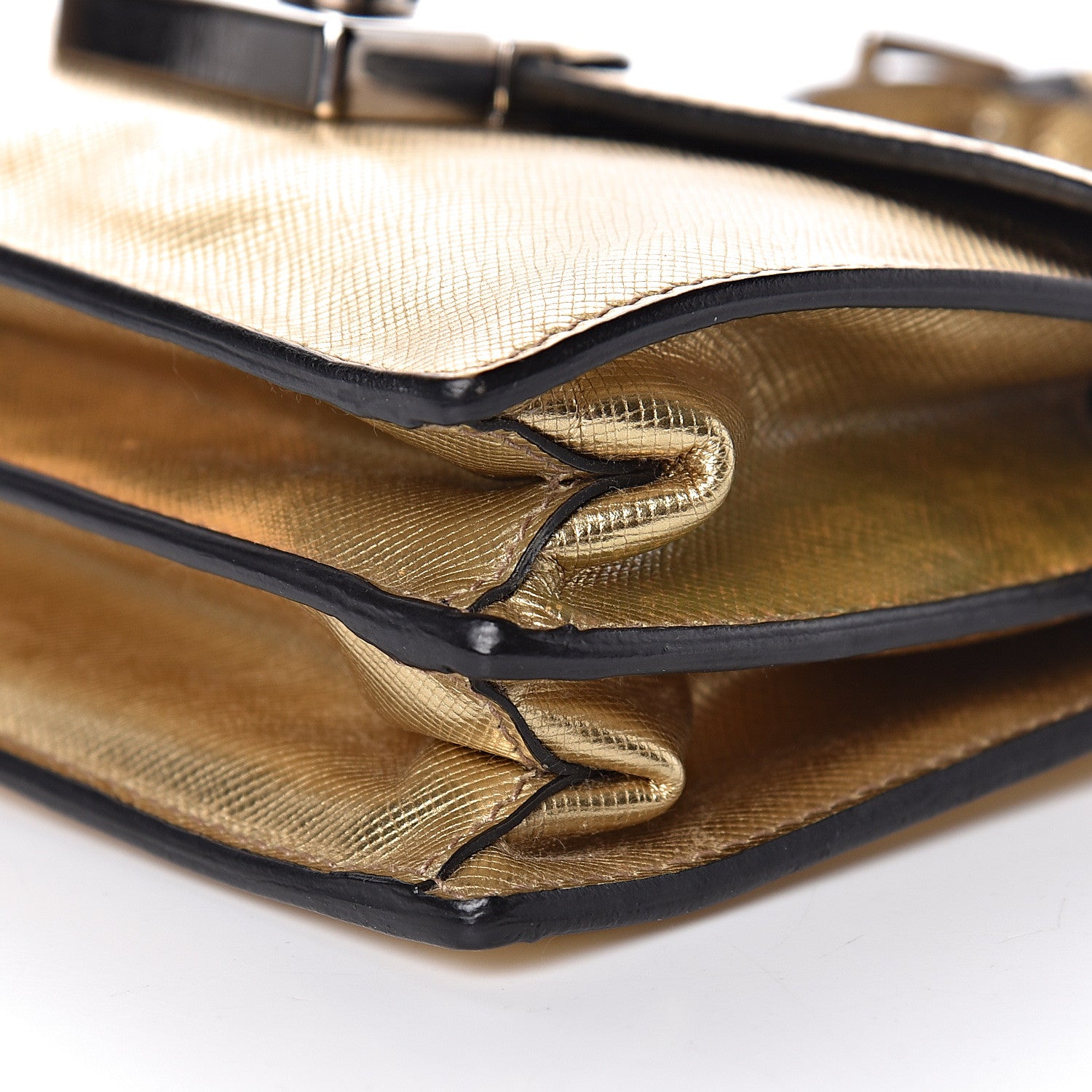 Prada Saffiano Lux Sound Shoulder Bag Platino 10 of 12