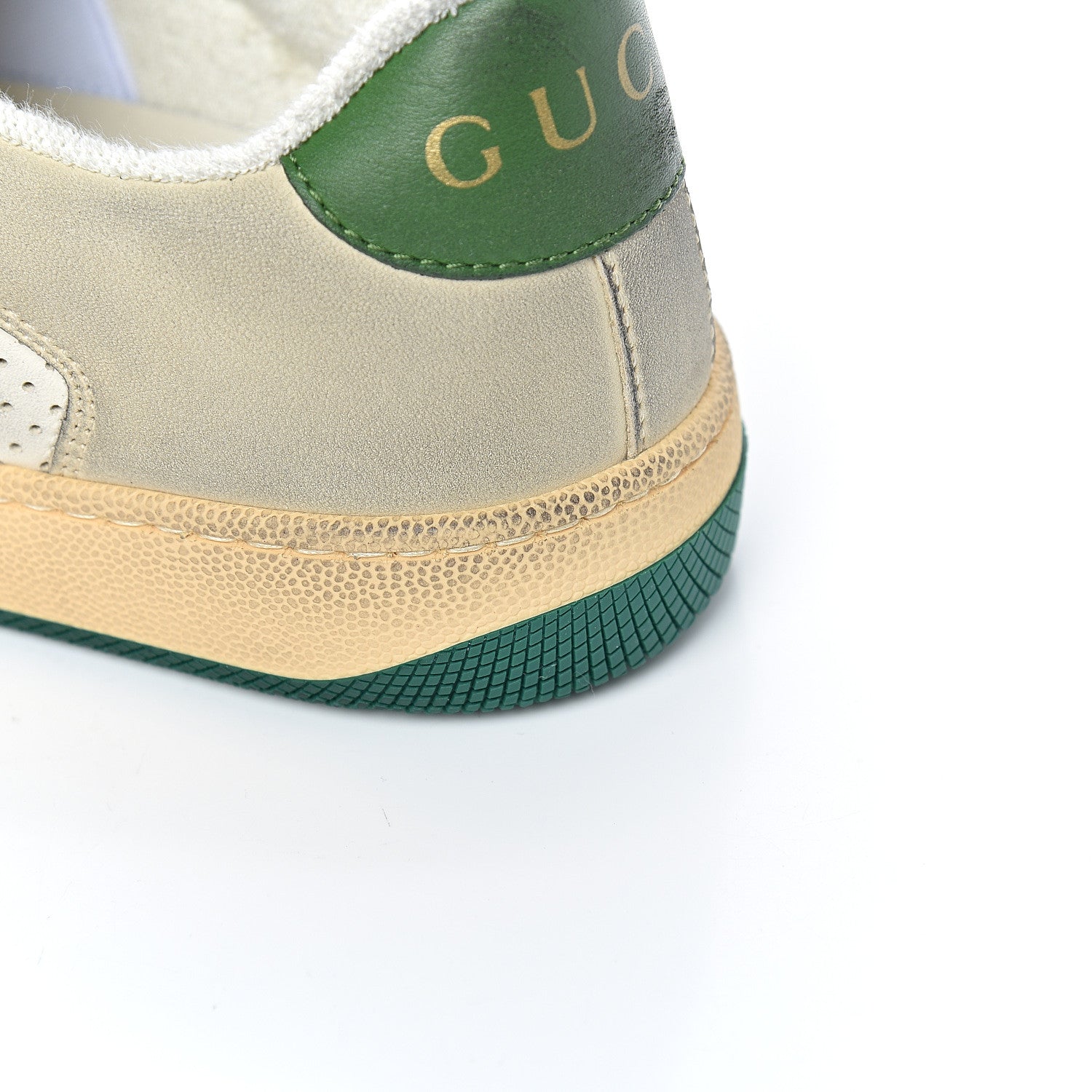 Gucci Nubuck Web Cherries Womens Screener Sneakers 35 Dusty Milk White Vintage Green 12 of 18