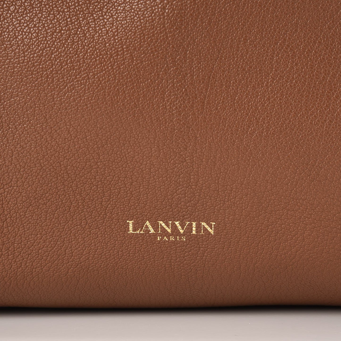 Grained Calfskin Shopper Tote Brown