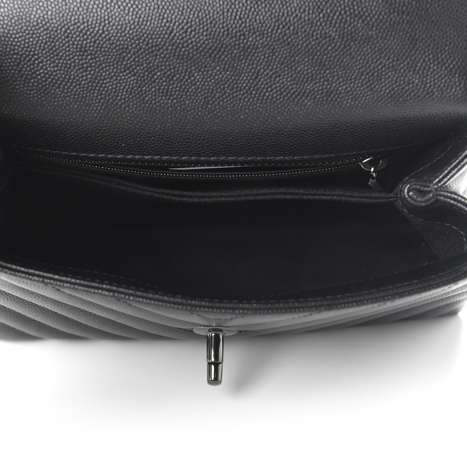 Chanel Caviar Chevron Quilted Mini Coco Handle Flap So Black 5 of 11