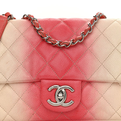 Chanel Caviar Quilted Ombre Medium Single Flap White Rose Pink 8 of 13