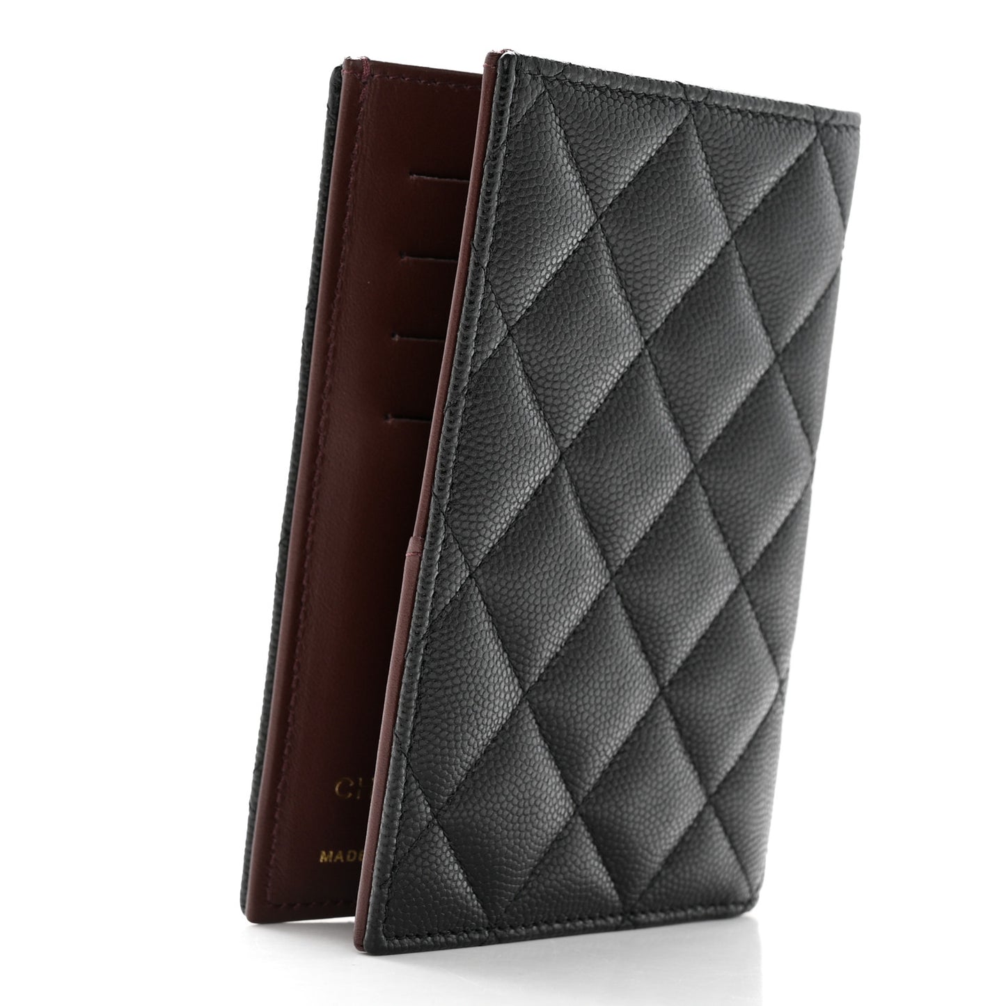 Caviar Quilted Passport Holder Black