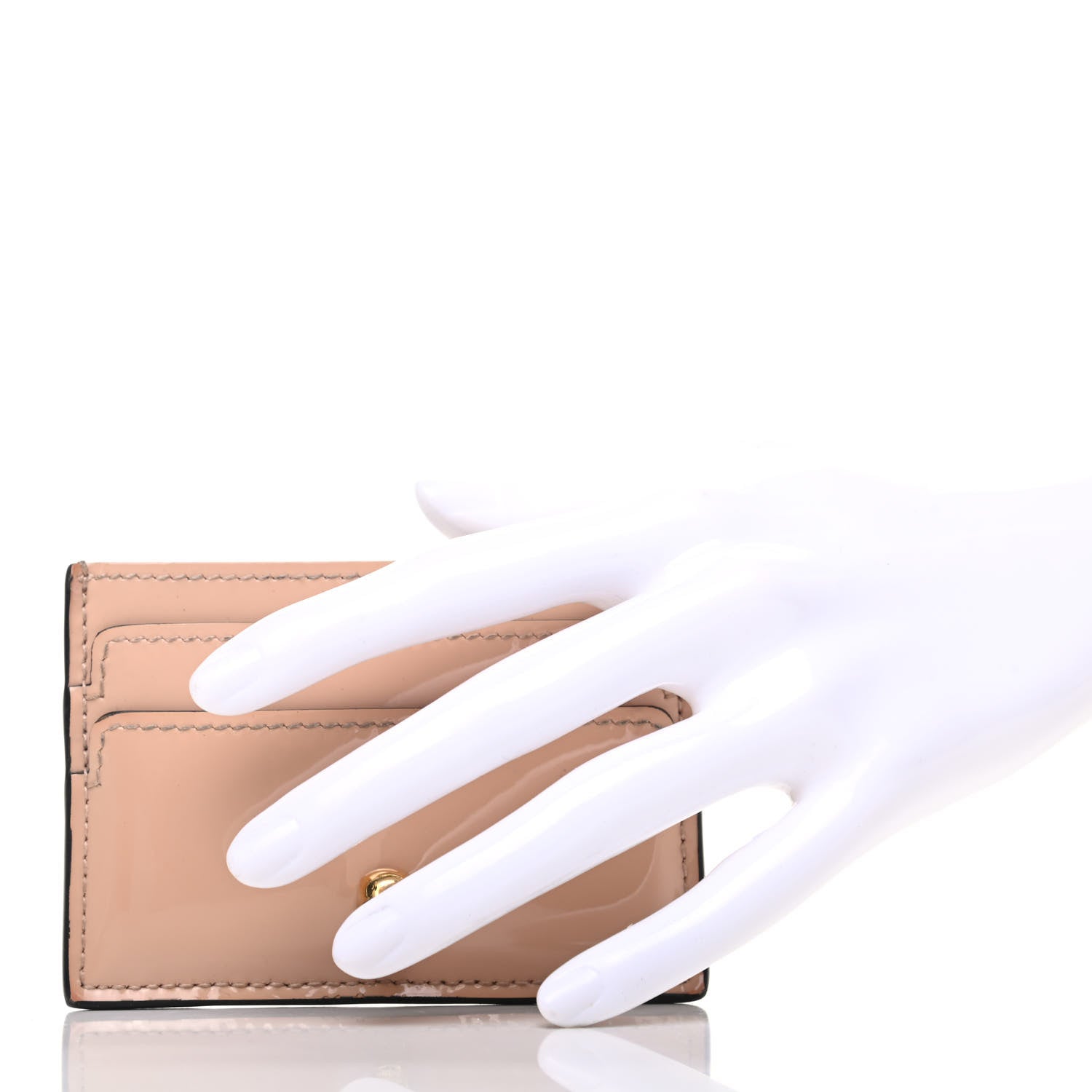 Alexander McQueen Patent Skull Card Holder Beige 2 of 6