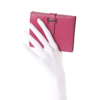 Hermes Chevre Mysore Bearn Compact Wallet Rose Shocking 2 of 6