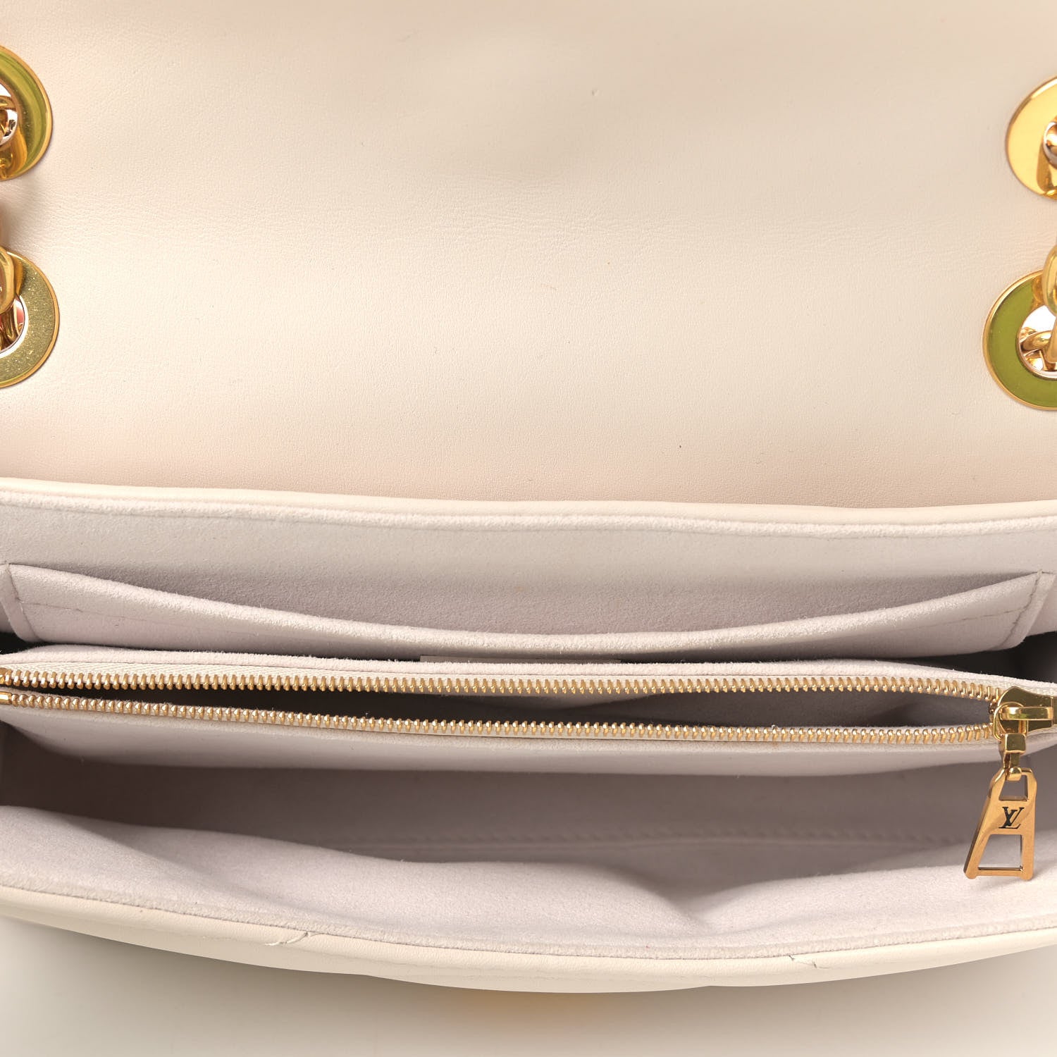 Louis Vuitton Calfskin LV New Wave Chain Bag Ivory 5 of 9