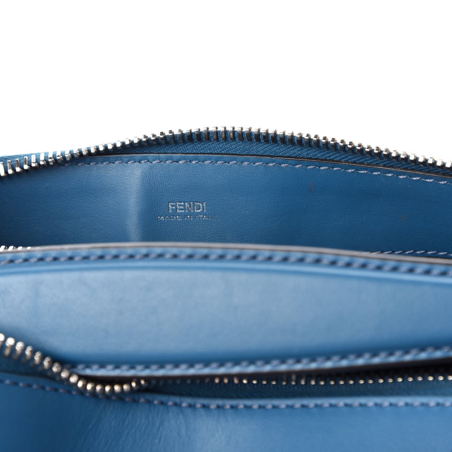 Fendi Vitello Baltico Dolce DotCom Satchel Blue 8 of 16
