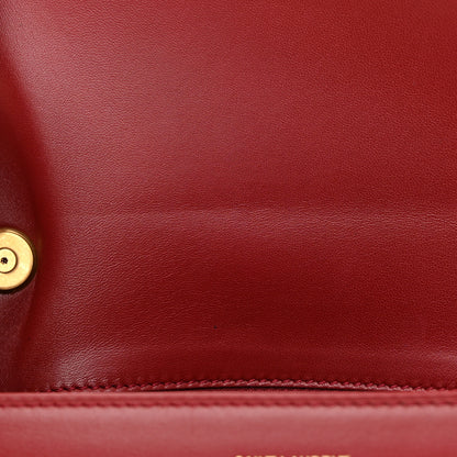 Saint Laurent Box Calfskin Le Carre Satchel Opyum Red 14 of 17