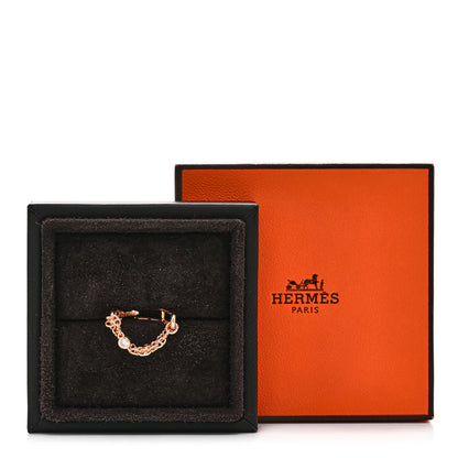 Hermes 18K Rose Gold Diamond PM Chaine d'Ancre Chaos Ring 51 5.75 5 of 5